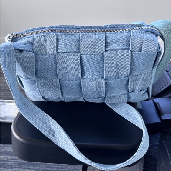 Woven Denim Shoulder Bag - Picture 3 of 8